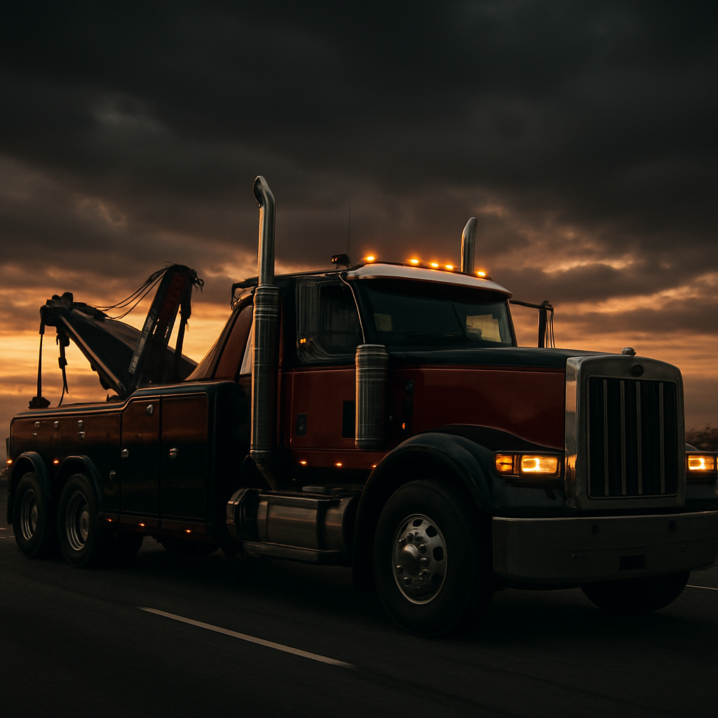 Professional tow truck ready for service
